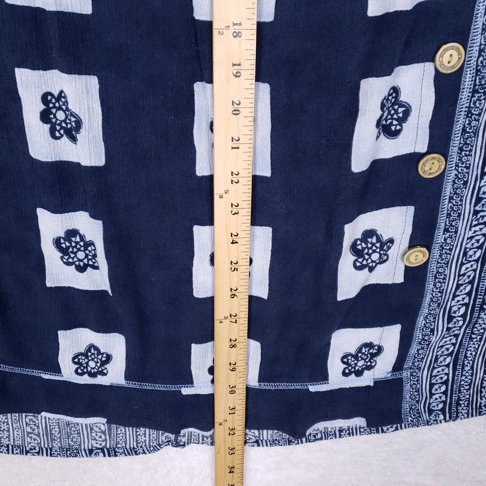 Fashion Bug Patchwork‎ Print Rayon Skirt Size 30/32 Blue Boho Mixed Pattern
